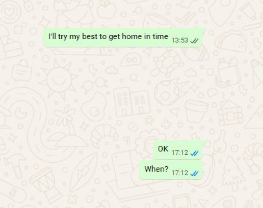 Mesaje WhatsApp citite, marcate cu două bife albastre